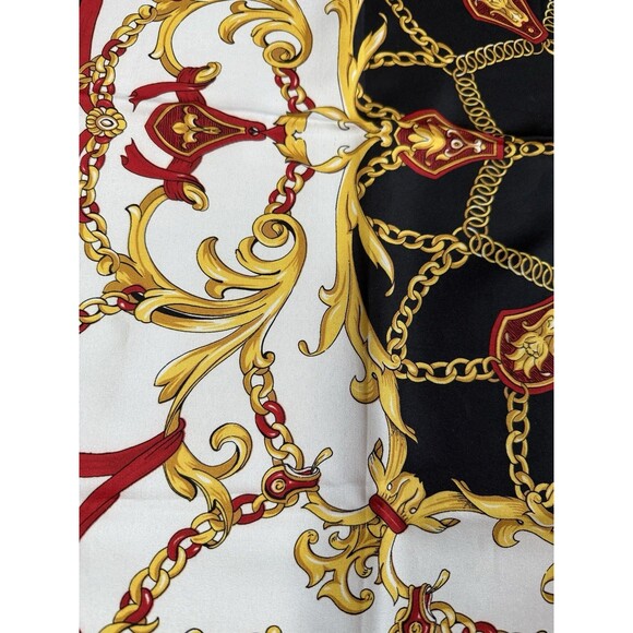 Art Of The Scarf Tie Rack Square Scarf Made in Italy Washable Baroque Style EUC - Picture 2 of 6